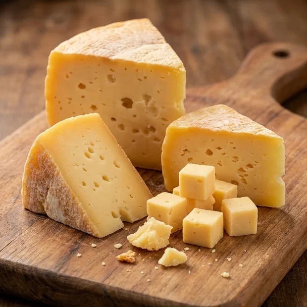 Queijo Canastra em tábua de madeira