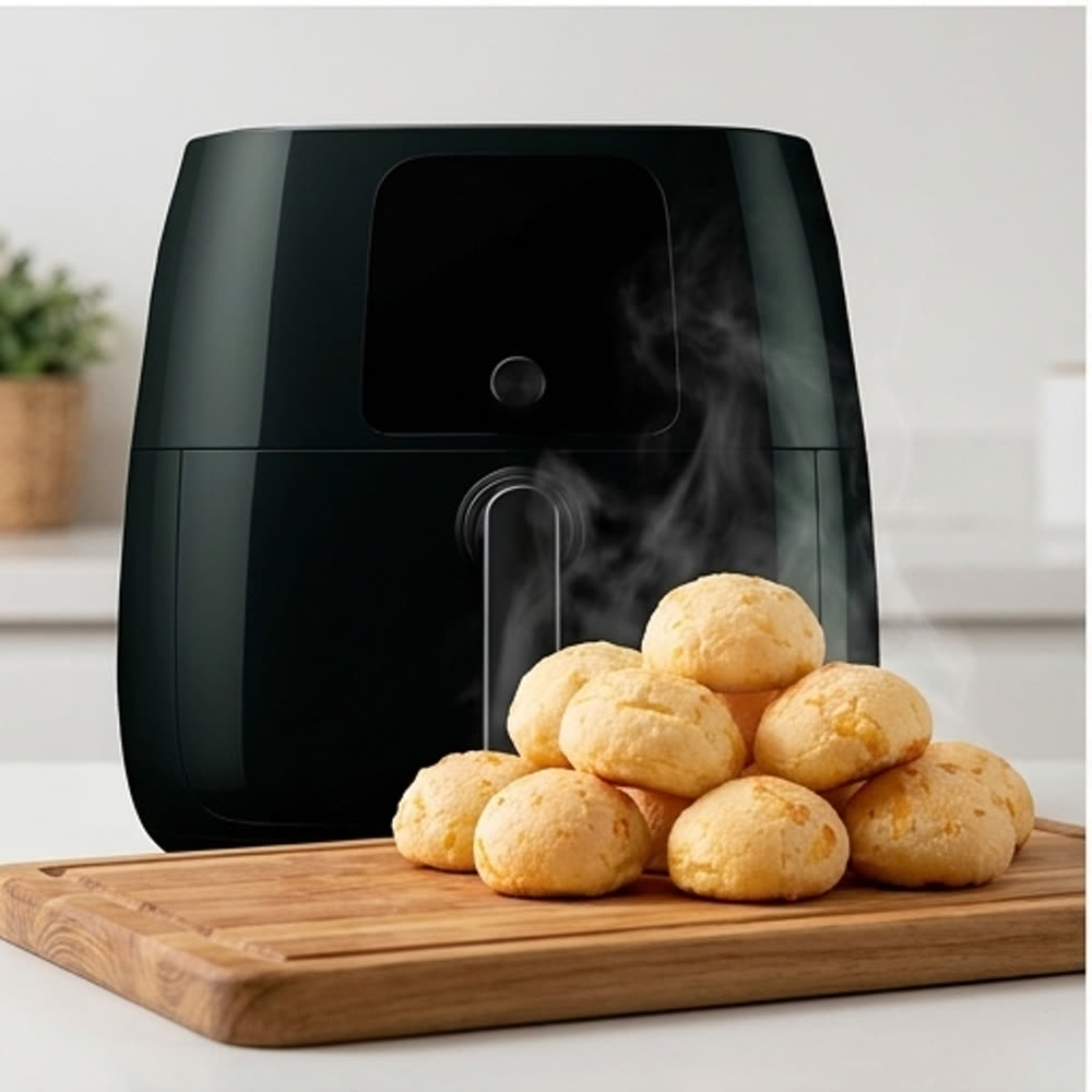 Salgados Requinte Caseiro prontos, saindo da air fryer